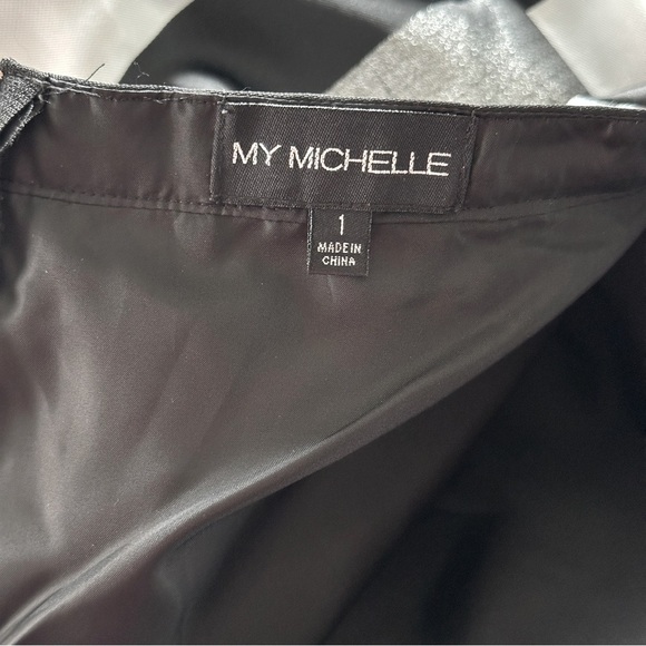 My Michelle Black Silver Glitter Skater Skirt Junior Size 1 - Picture 7 of 11